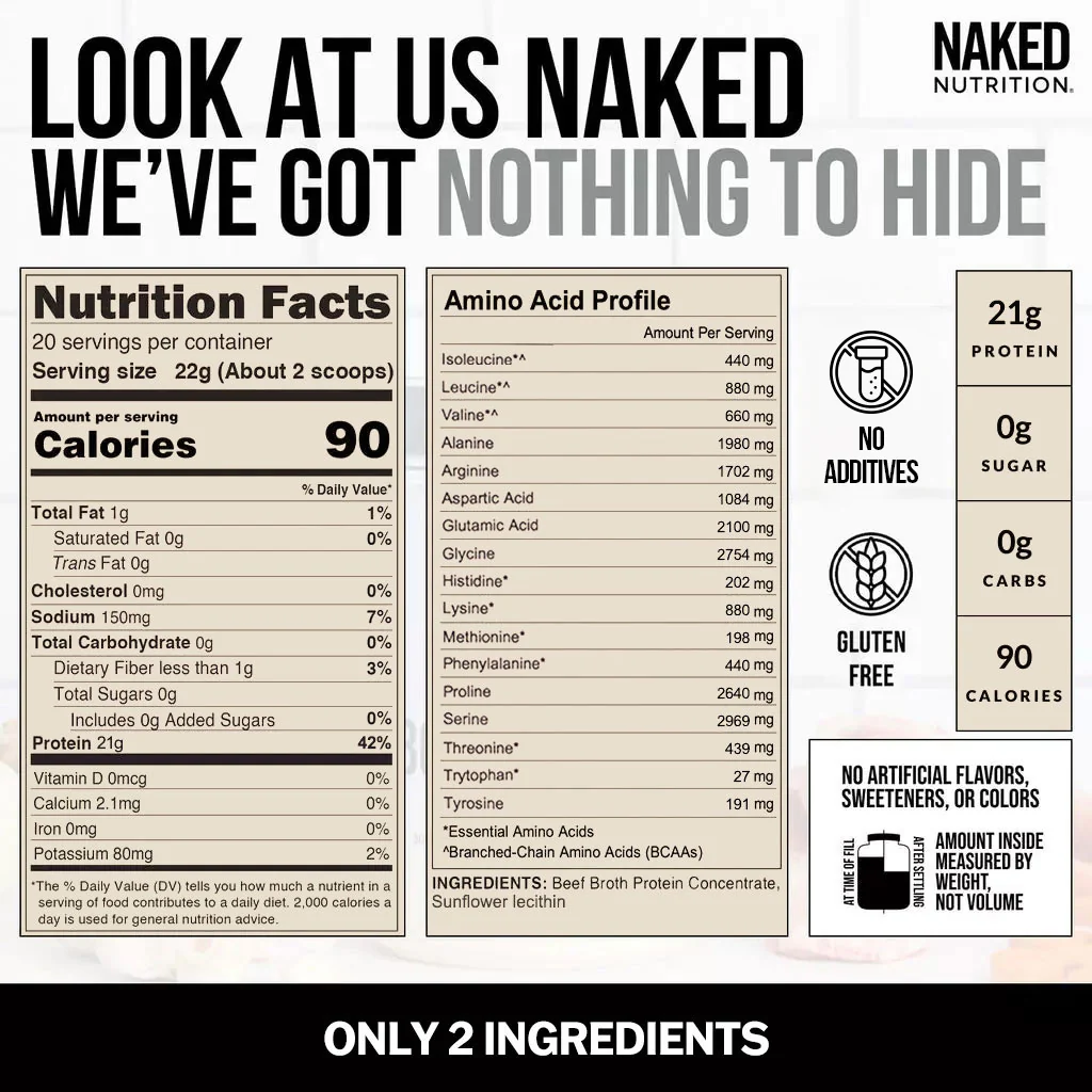 Bone Broth Protein Powder | Naked Bone Broth - 1LB - Image 4