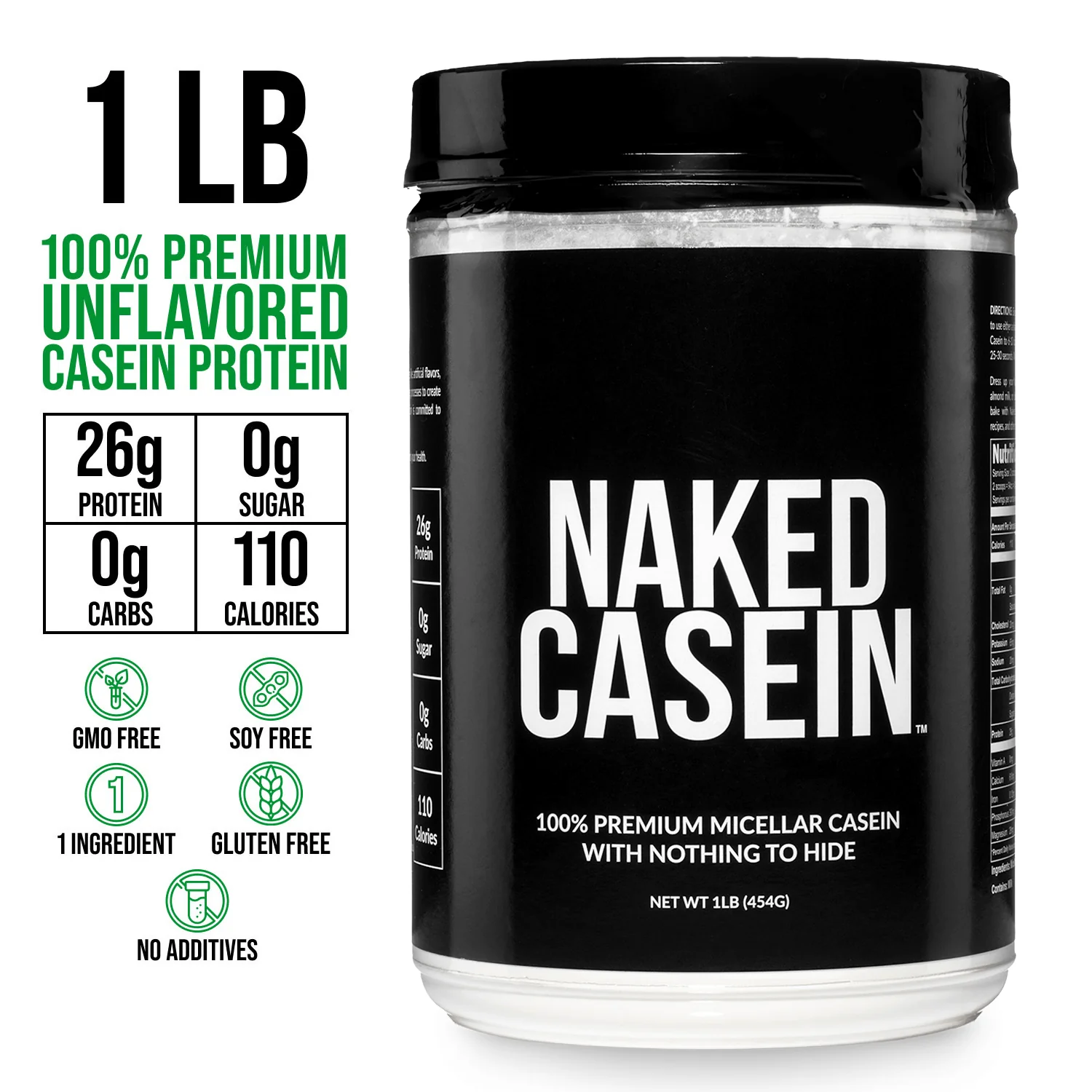Micellar Casein Protein Powder | Naked Casein - 1lb - Image 3