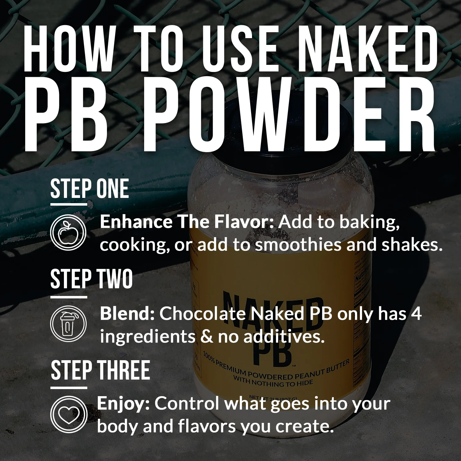 Chocolate Powdered Peanut Butter | Chocolate Naked PB - 1.5LB - Image 5