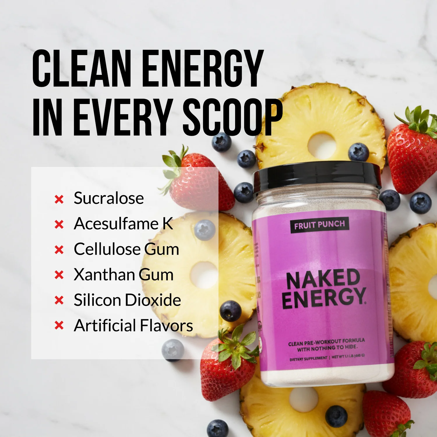 Fruit Punch Pre Workout Supplement | Naked Energy - 30 Servings - Image 4