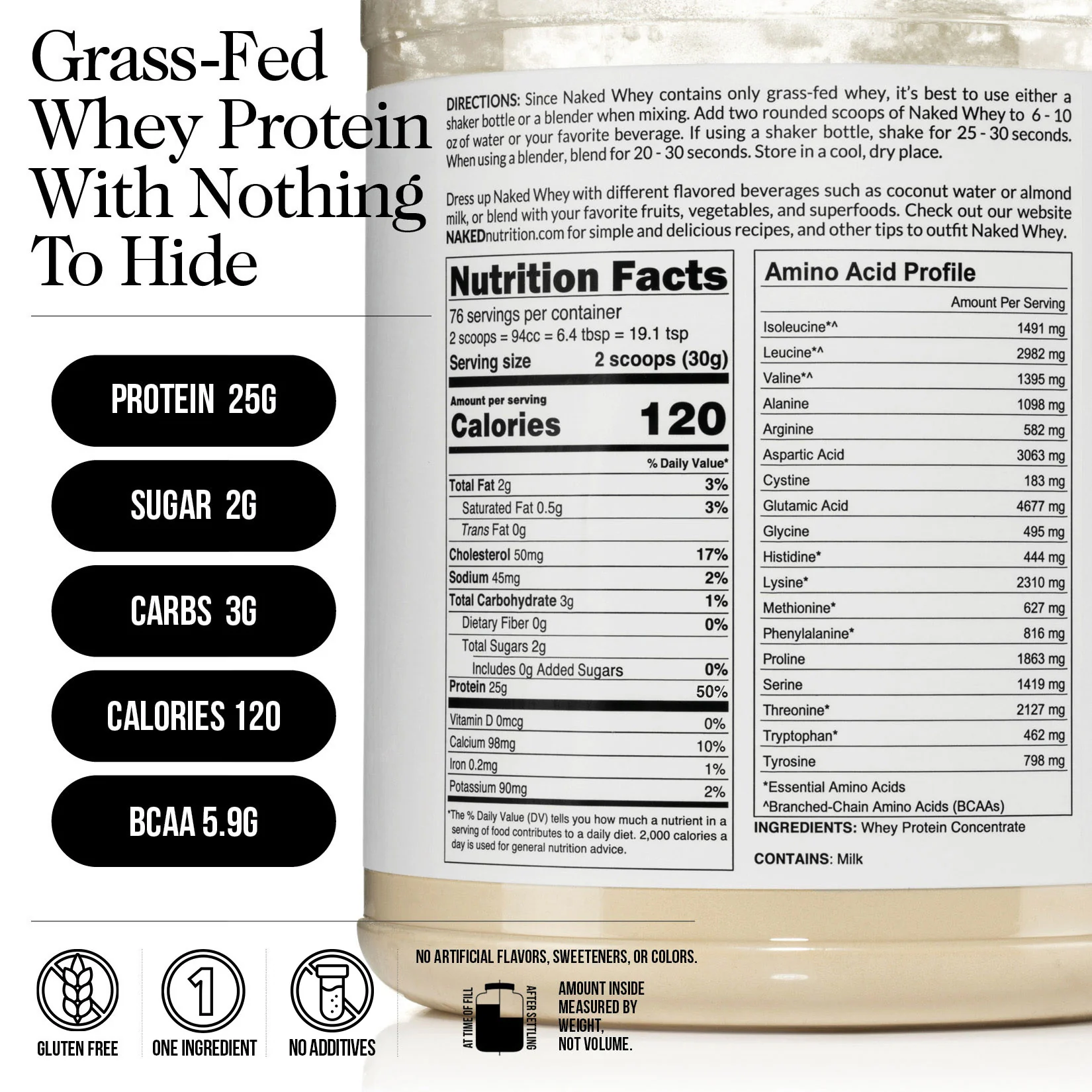 Grass Fed Whey Protein Powder | Naked Whey - 5LB - Image 5