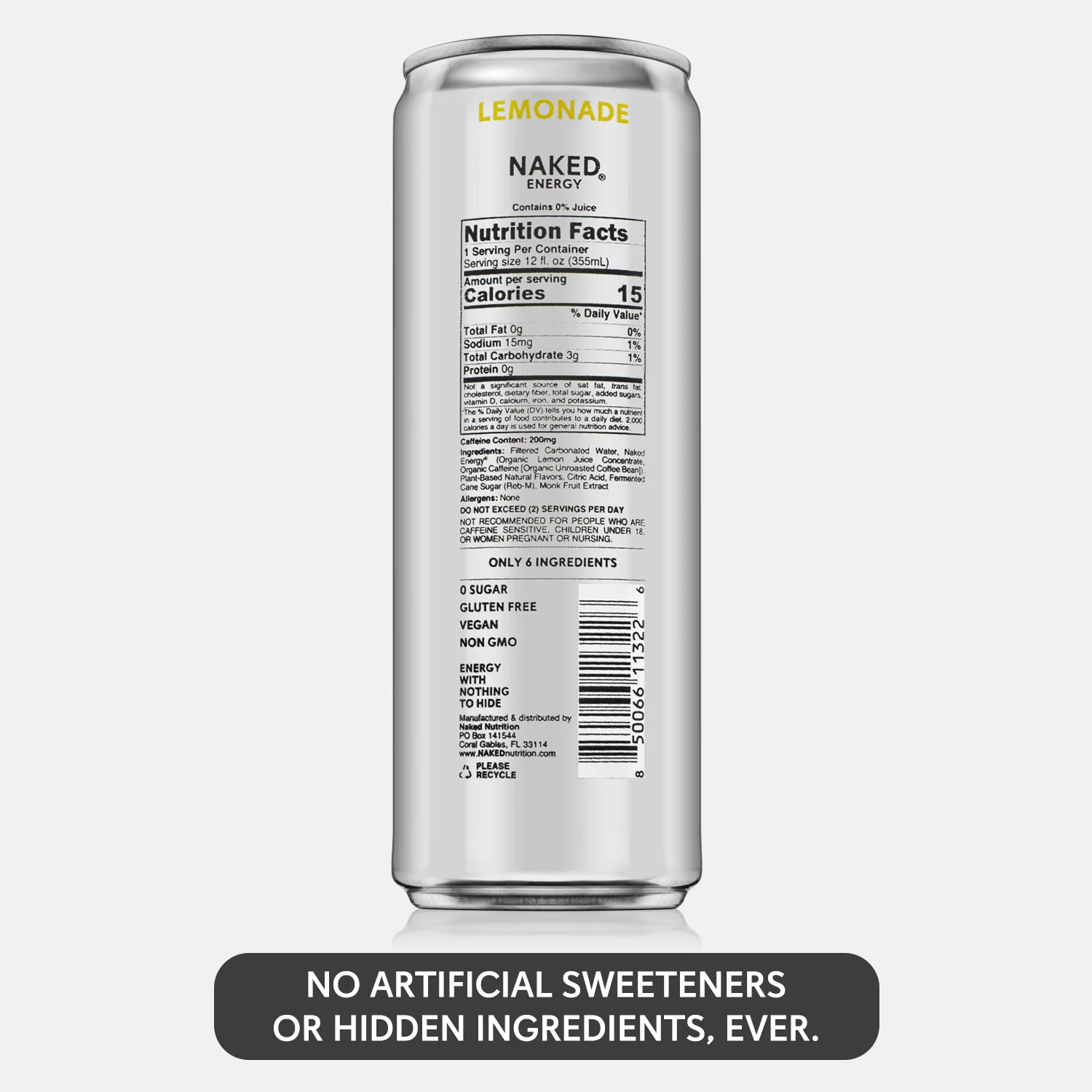 Lemonade Naked Sparkling Energy | Clean Energy Drink - 12 Cans - Image 7
