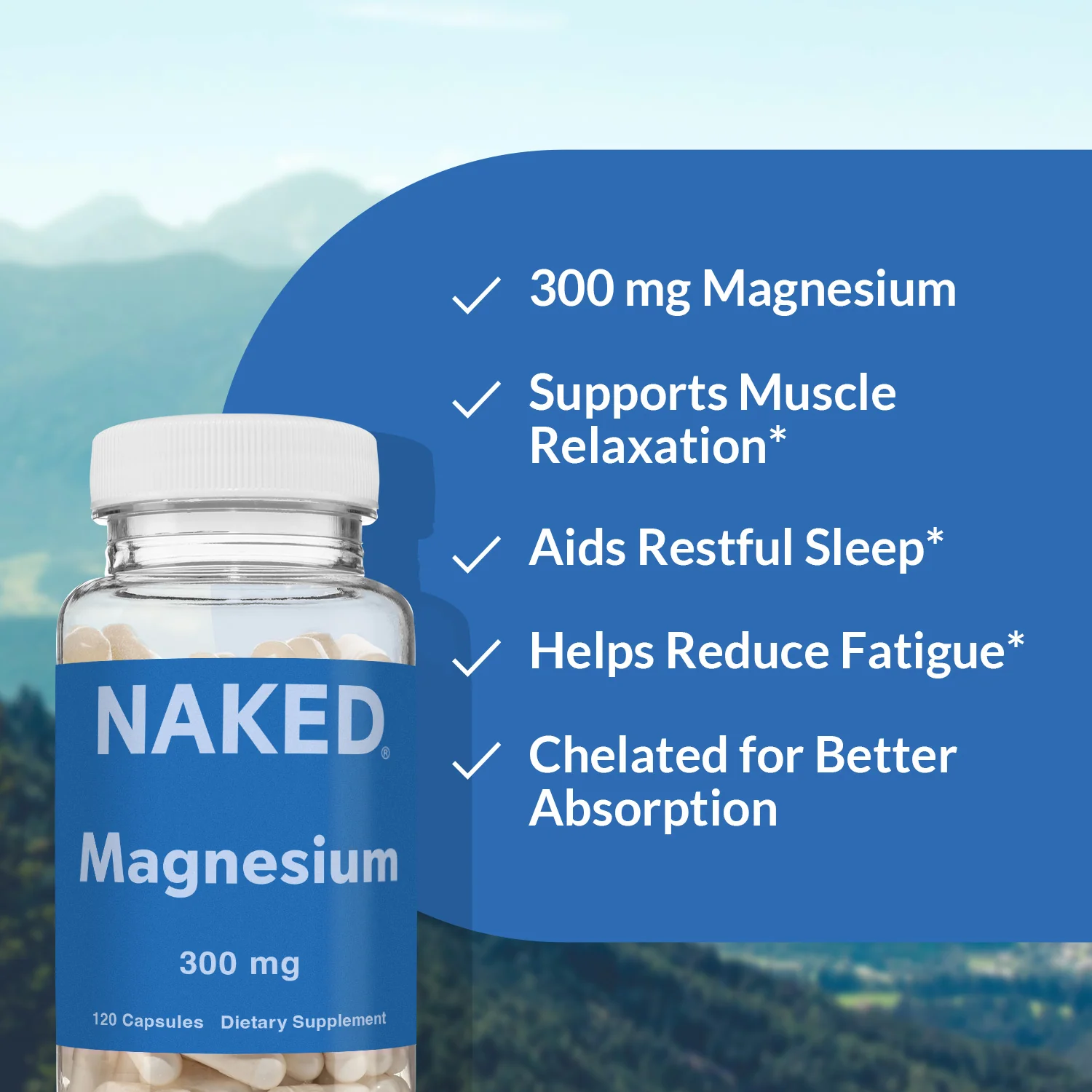 Daily Magnesium Supplement | Naked Magnesium - 120 Capsules - Image 3