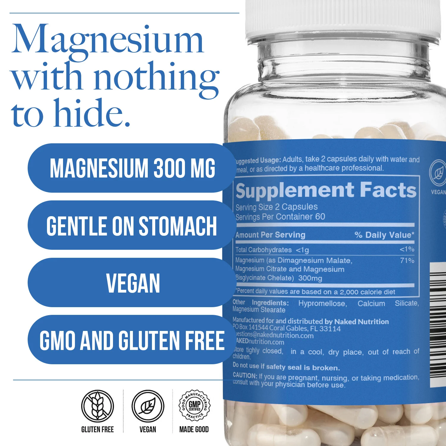Daily Magnesium Supplement | Naked Magnesium - 120 Capsules - Image 5