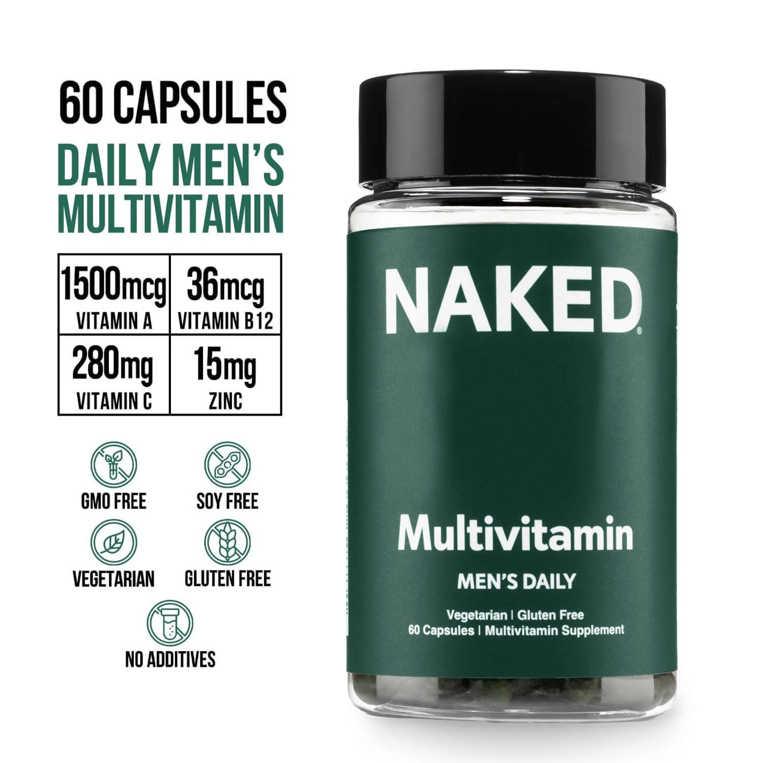 Multivitamin for Men | Naked Men's Multi - 60 Capsules - Image 3