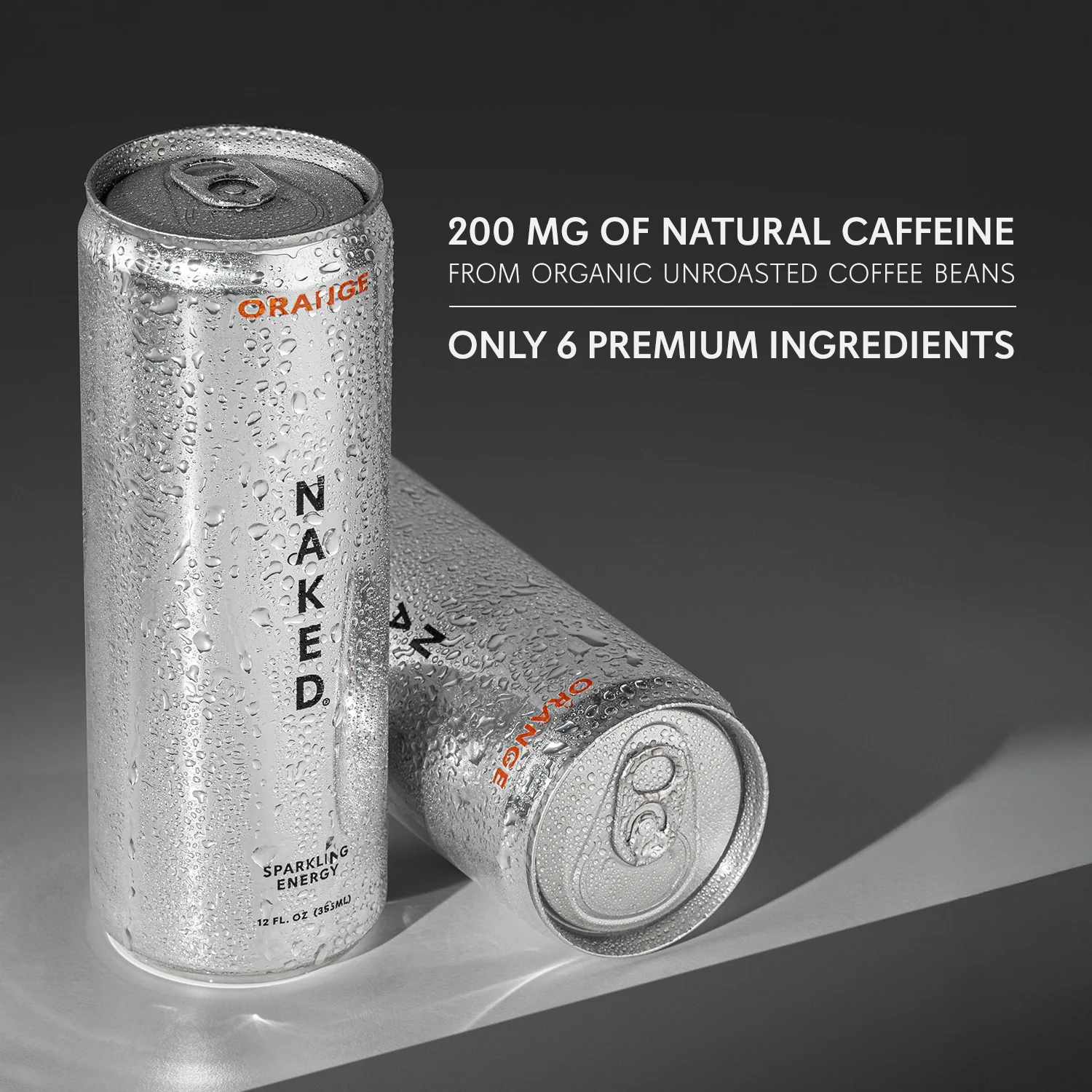 Orange Naked Sparkling Energy | Clean Energy Drink - 12 Cans - Image 3