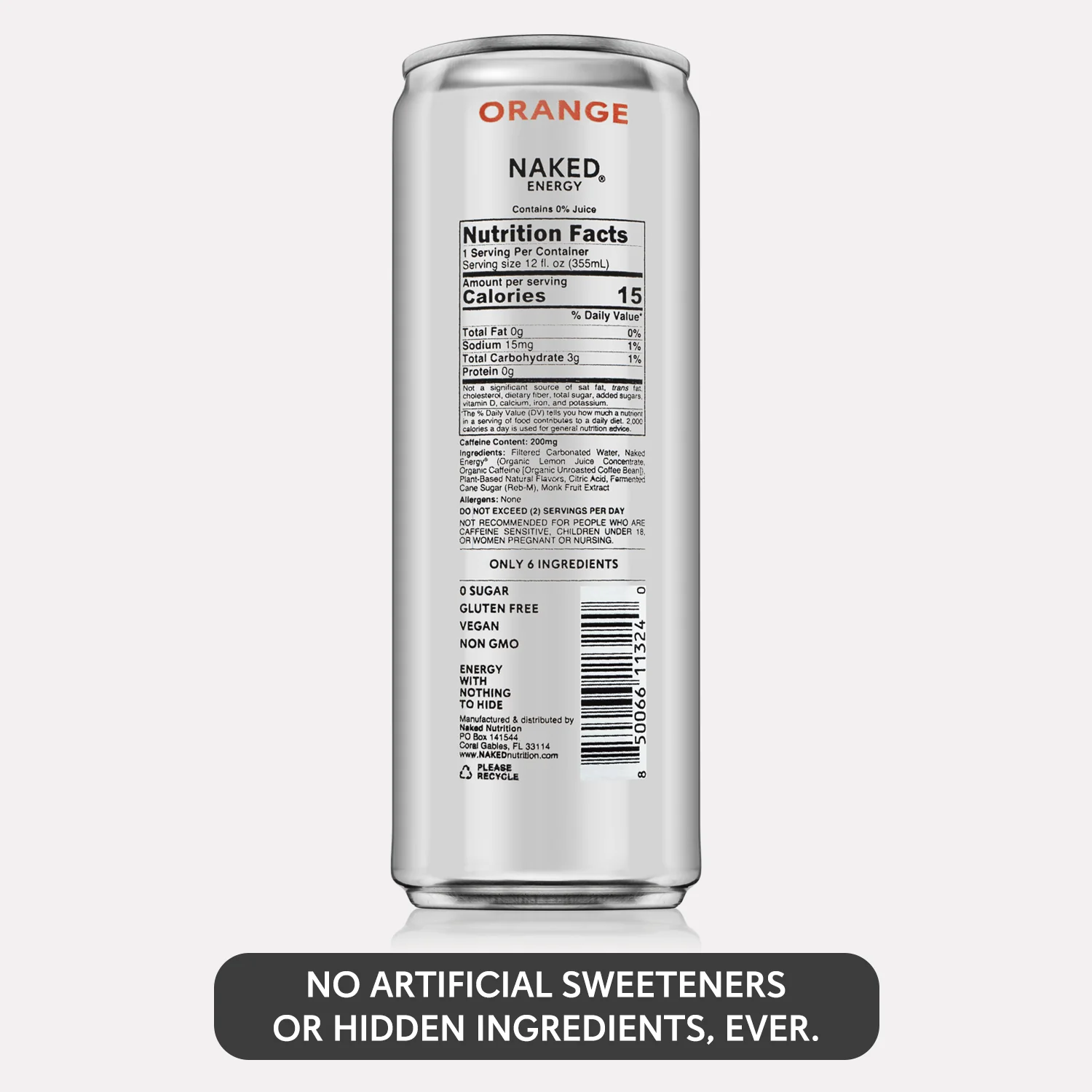 Orange Naked Sparkling Energy | Clean Energy Drink - 12 Cans - Image 7