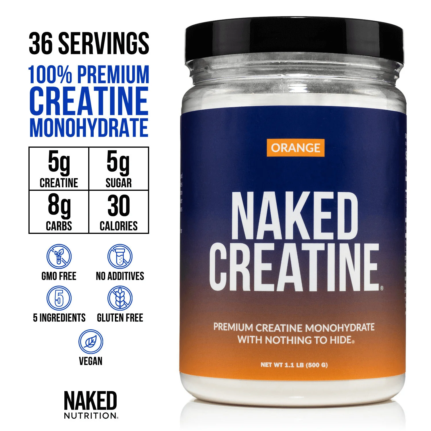 Orange Creatine Monohydrate Powder | Naked Creatine - 1.1LB - Image 3