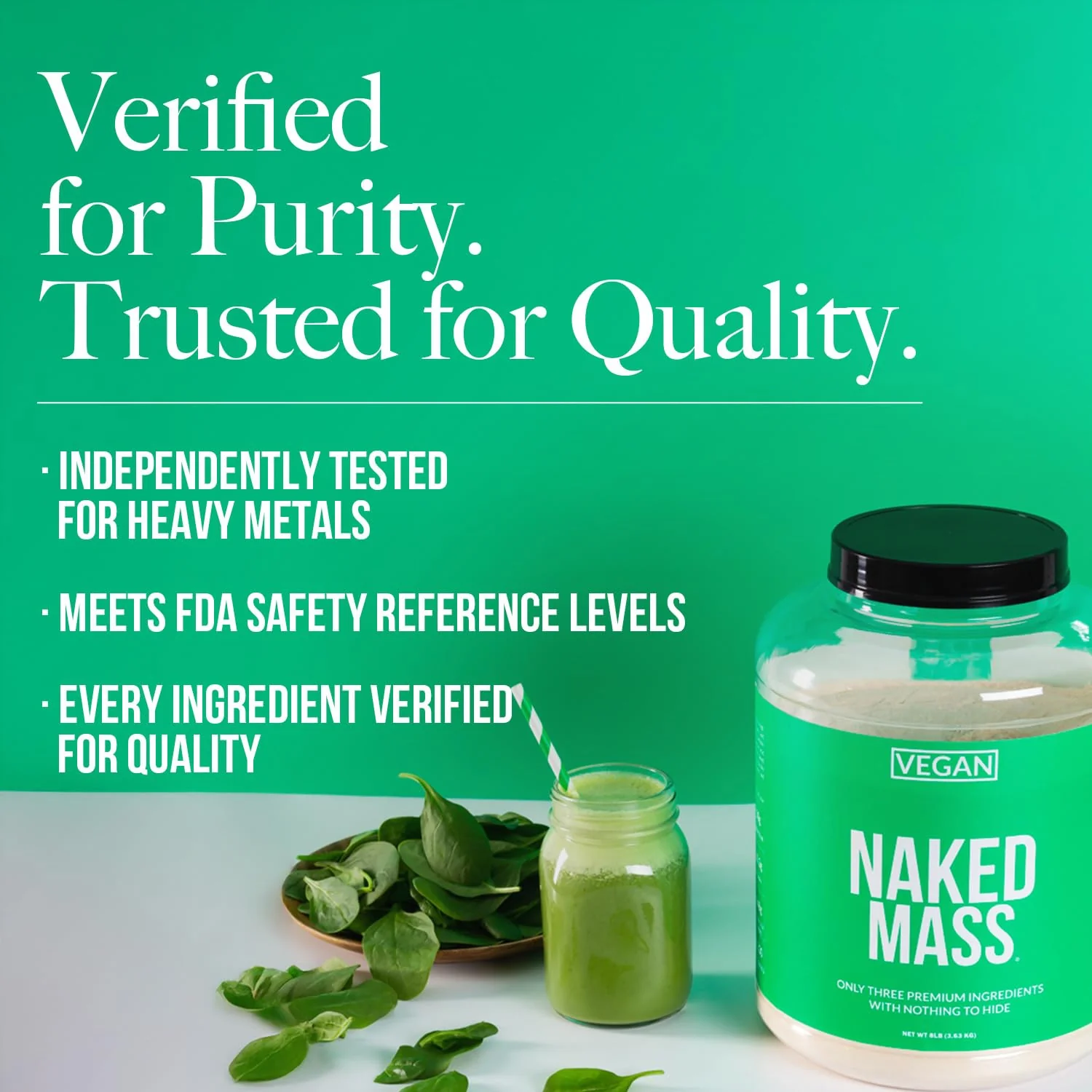 Vanilla Vegan Mass Gainer Supplement | Naked Vegan Mass - 12LB - Image 5