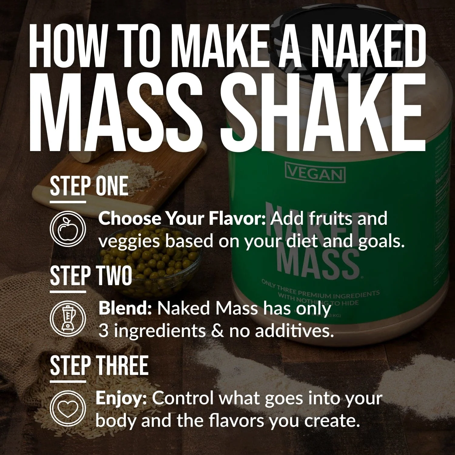 Vegan Mass Gainer Supplement | Naked Vegan Mass - 8LB - Image 7