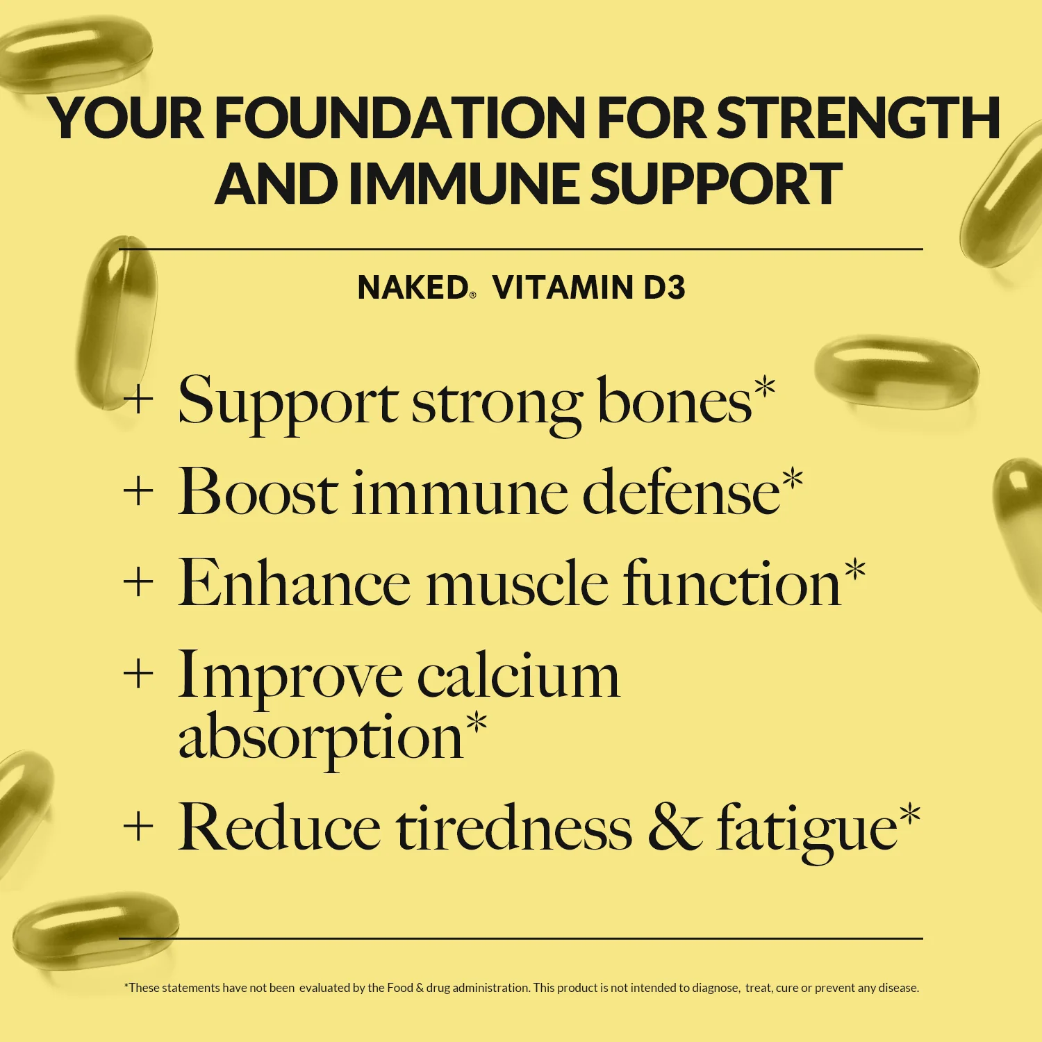 Daily Vitamin D3 Supplement | Naked Vitamin D - 200 Softgels - Image 4