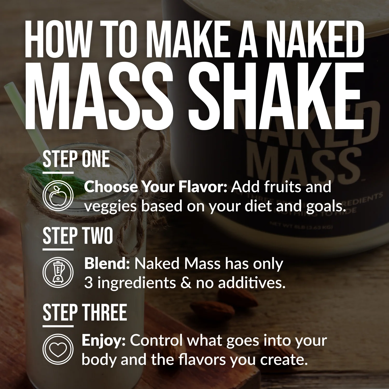 Mass Gainer Protein Supplement | Naked Mass - 8LB - Image 7